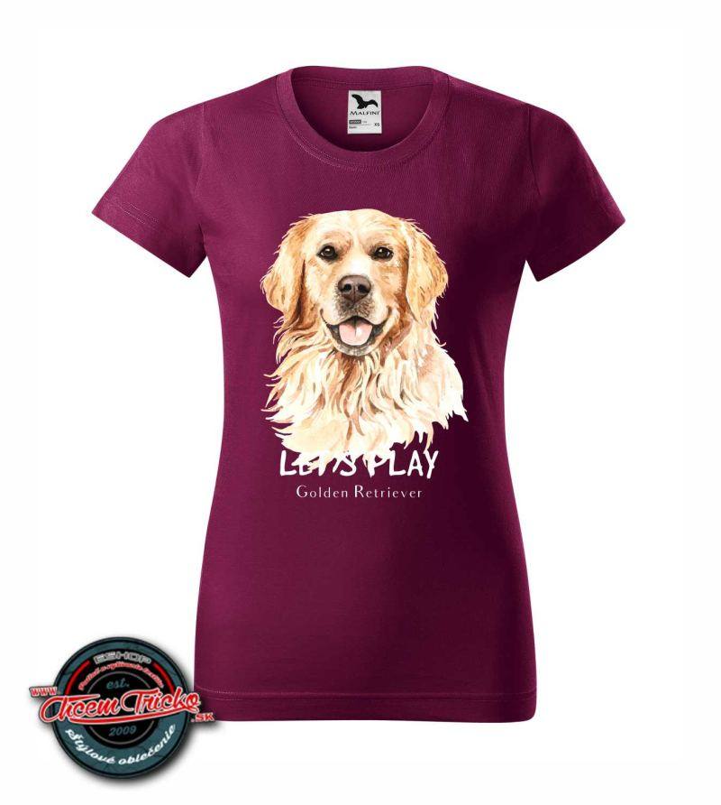Dámske / pánske tričko s potlačou Golden Retriever