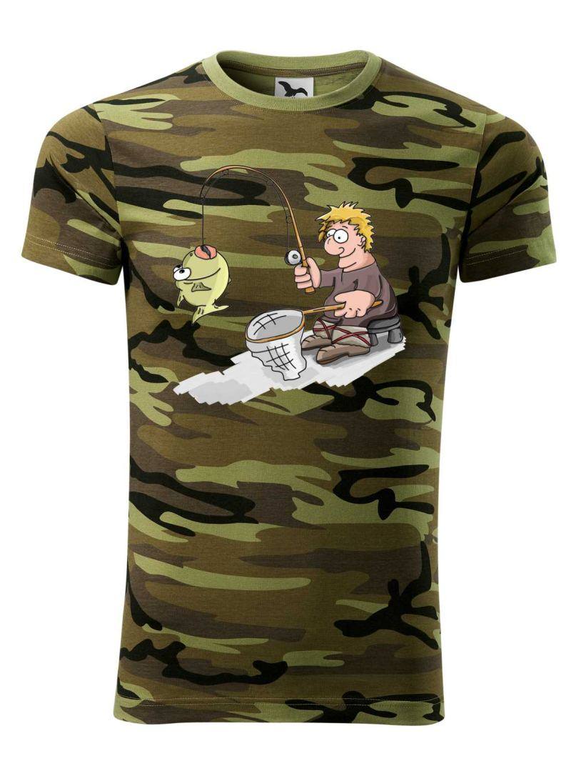 Maskáčové tričko s motívom Rybár