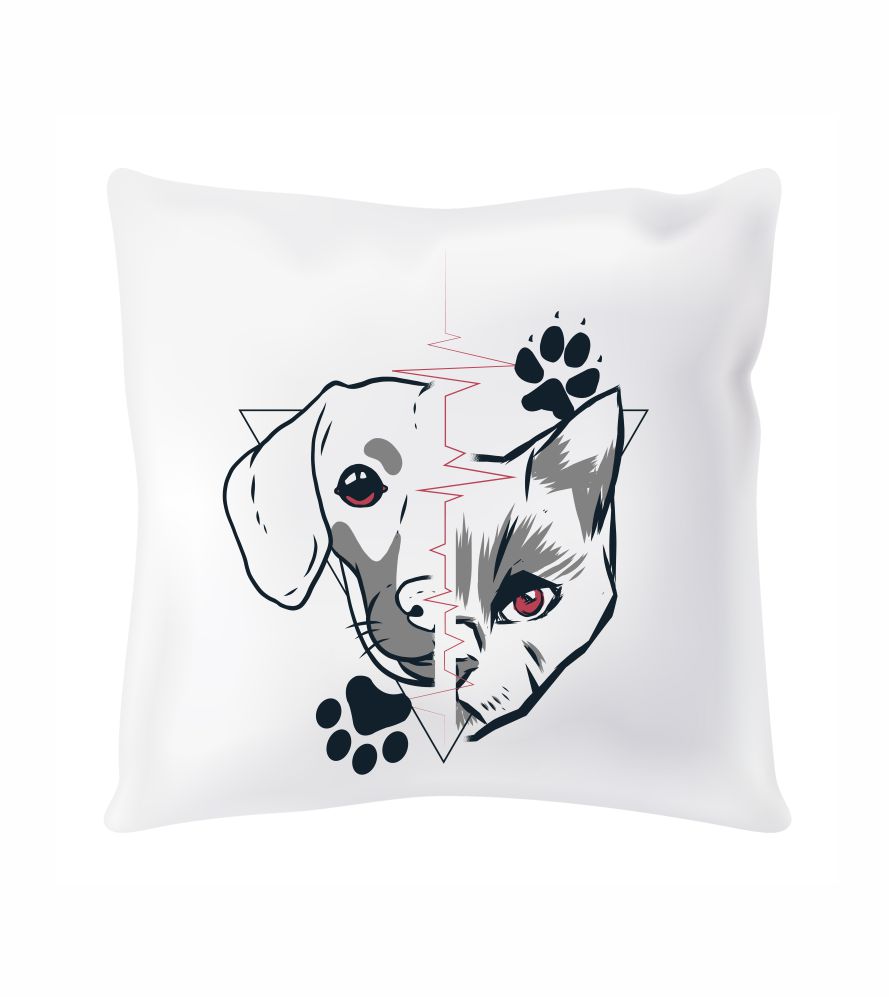 Saténový vankúš Dog and cat