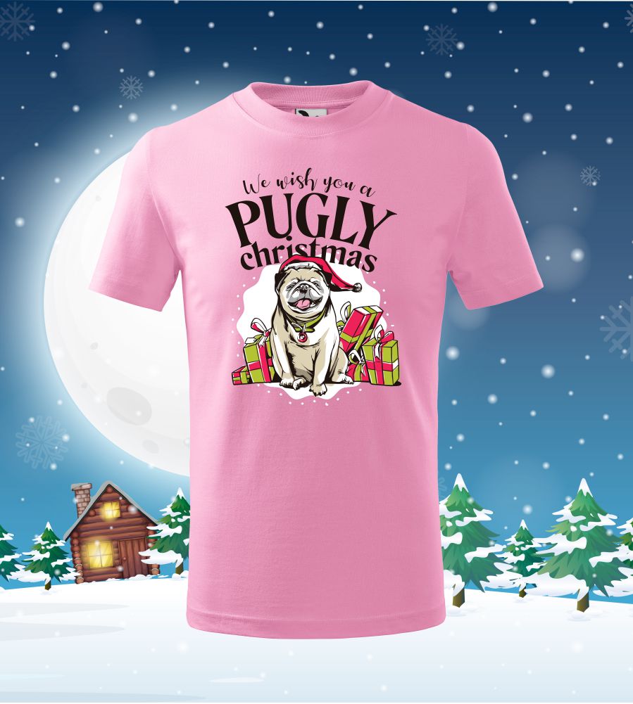 Detské tričko Pugly Christmas