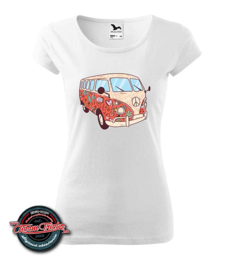 Dámske tričko s potlačou VW Hippie Van