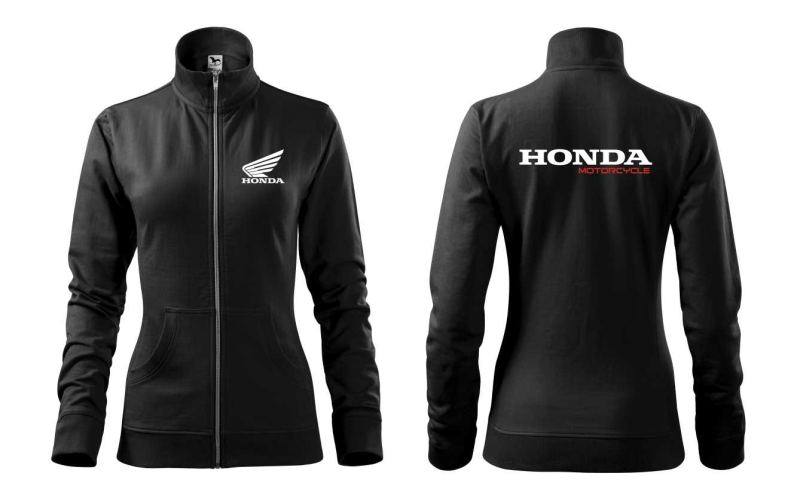Dámska mikina s potlačou Honda motorcycle na zips