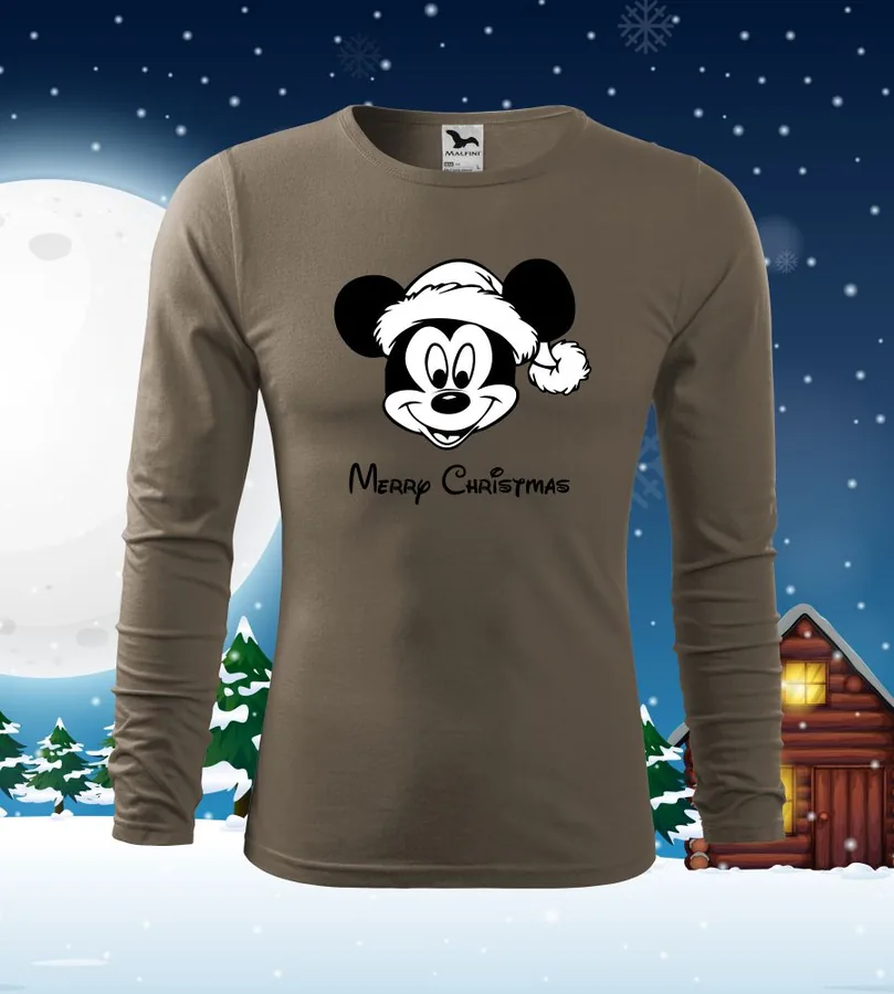 Vianočné tričko s dlhým rukávom Mickey