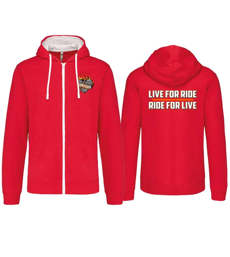 Mikina kapucňa / zips Born to ride