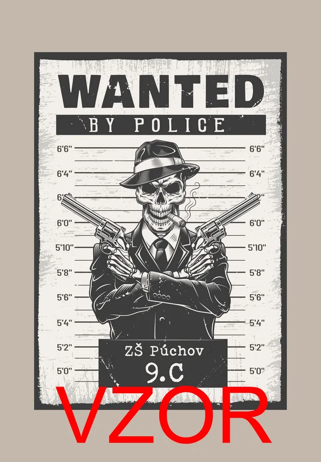 Absolventské tričko s motívom Wanted