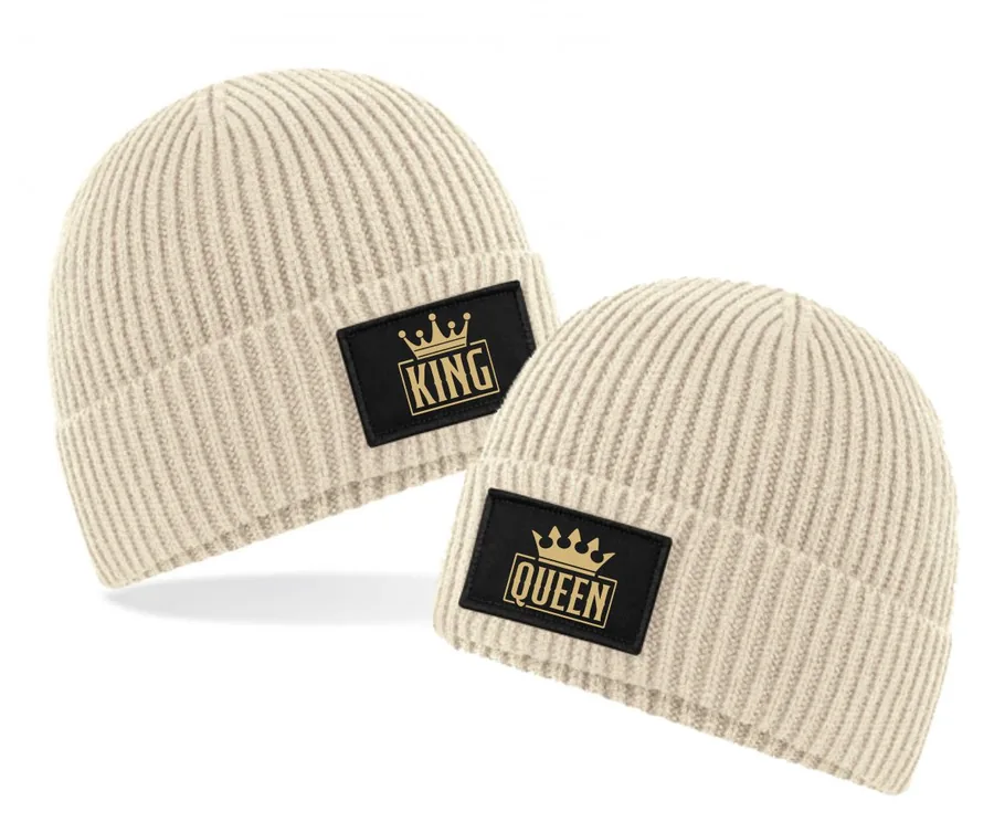 Zimná čiapka s potlačou King / Queen
