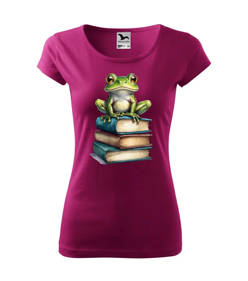 Dámske tričko Frog and books