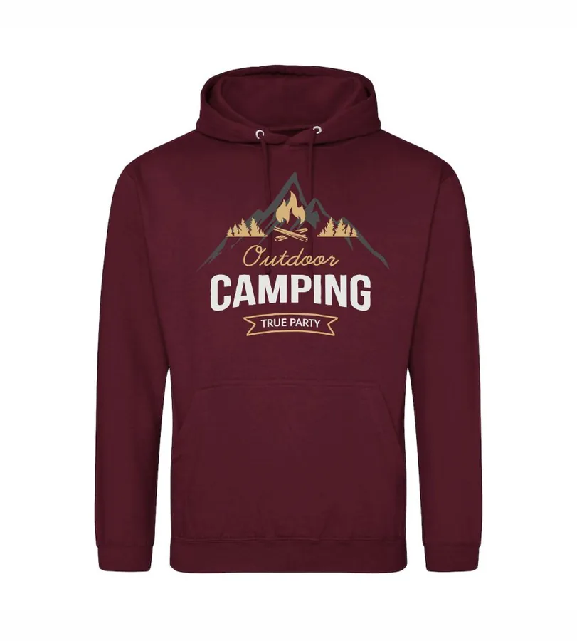 Kapucňová mikina s potlačou Camping