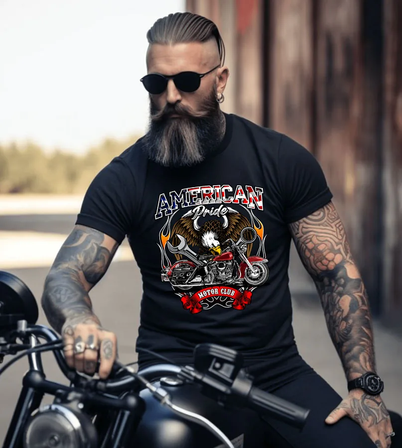 Motorkárske tričko American pride