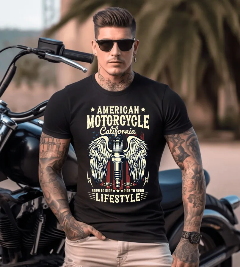 Motorkárske tričko American motorcycle lifestyle
