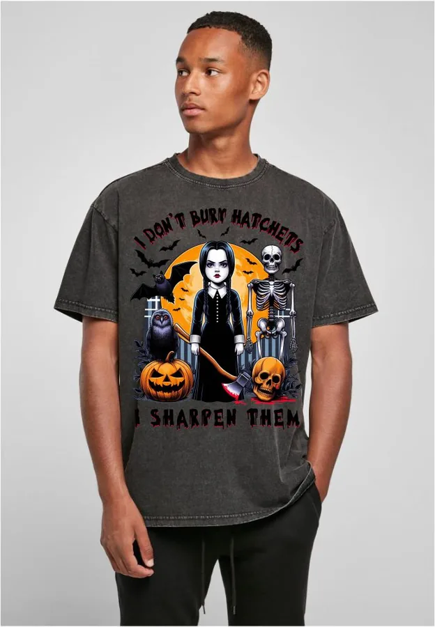 Unisex tričko oversize Wednesday halloween
