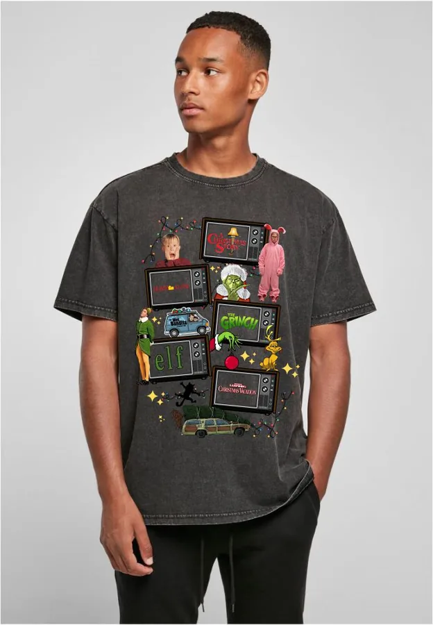 Unisex tričko oversize Christmas movies