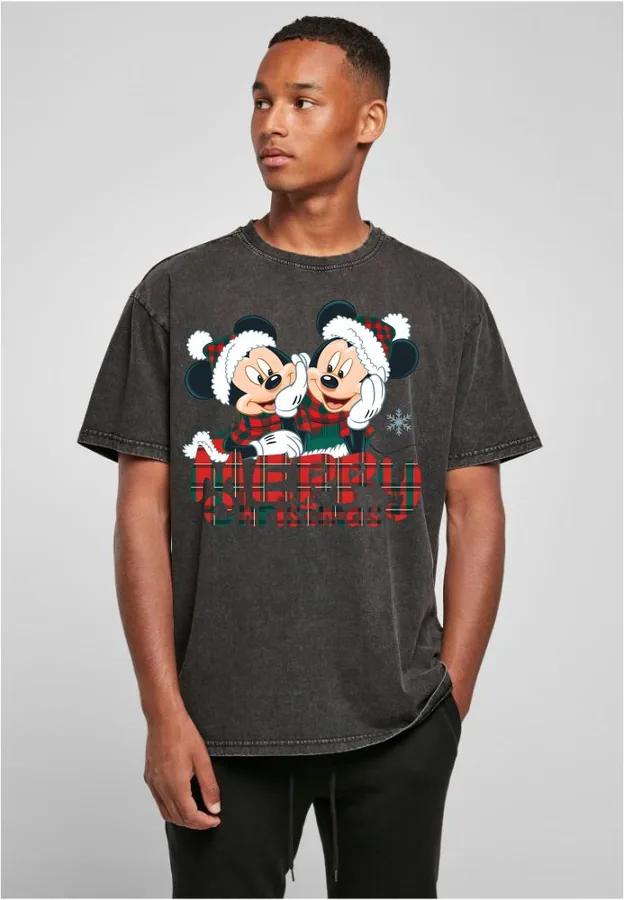 Unisex tričko oversize Mickey Minnie christmas