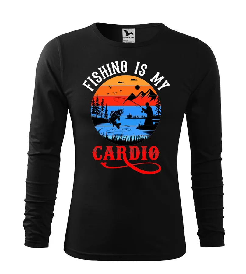 Rybárske tričko s dlhým rukávom Fishing  is my cardio
