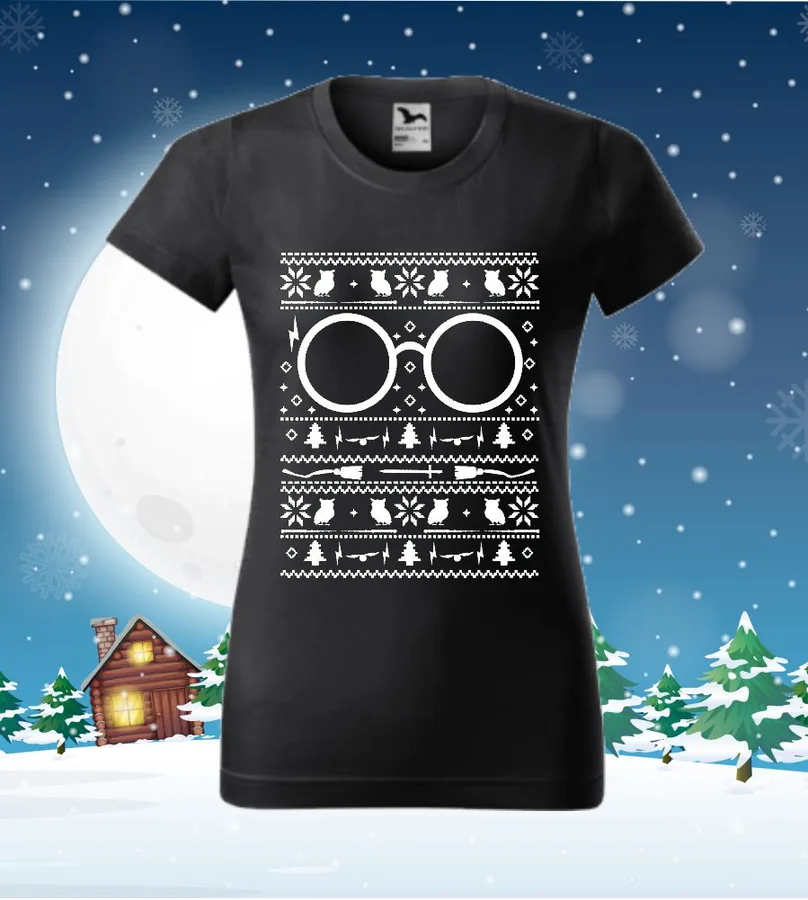 Dámske tričko vianočné s potlačou Harry Potter