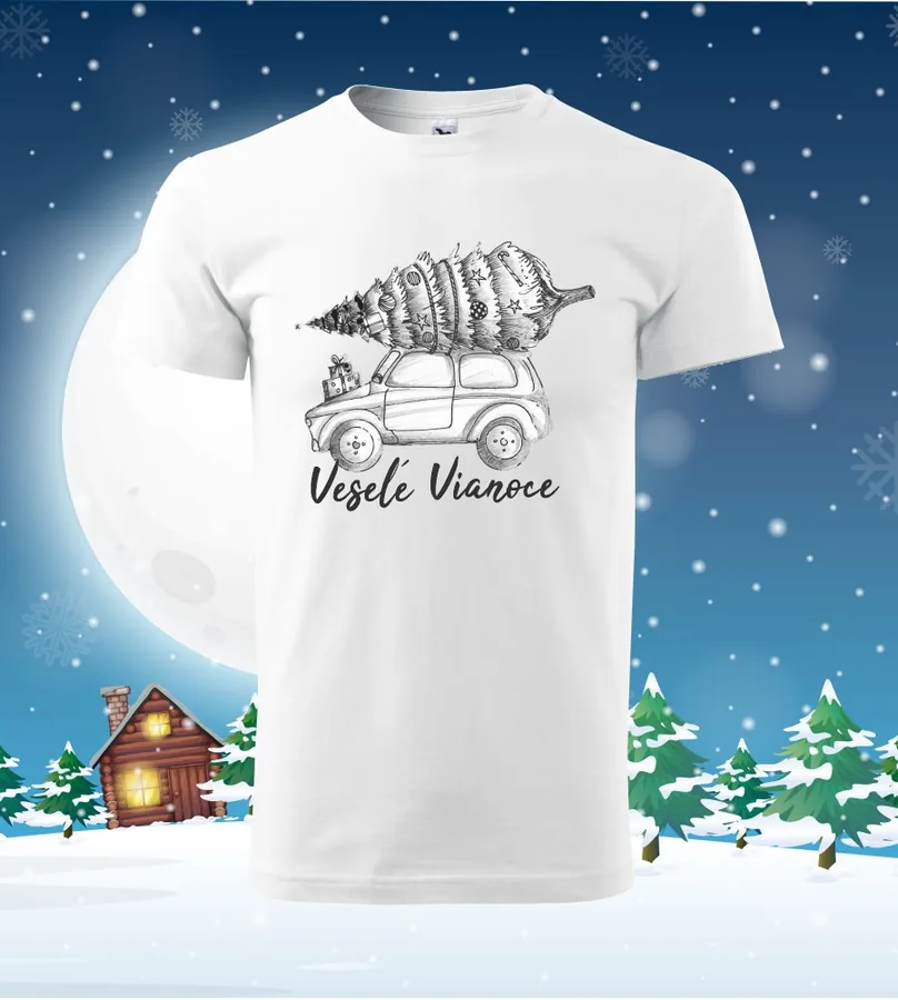 Tričko vianočné s potlačou Veselé Vianoce