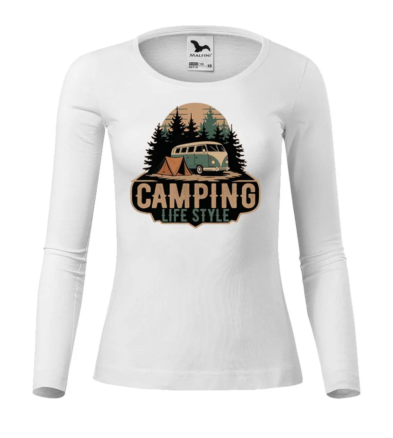 Dámske tričko s dlhým rukávom Camping life style