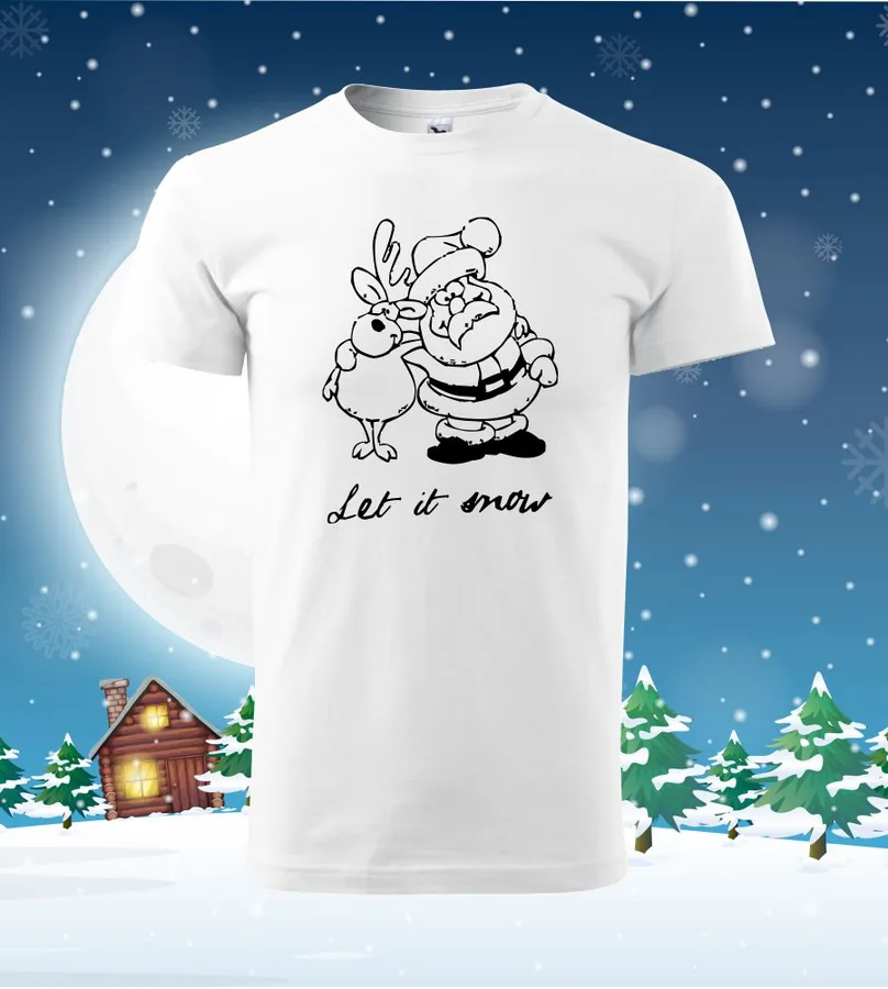 Vianočné tričko sobík a santa