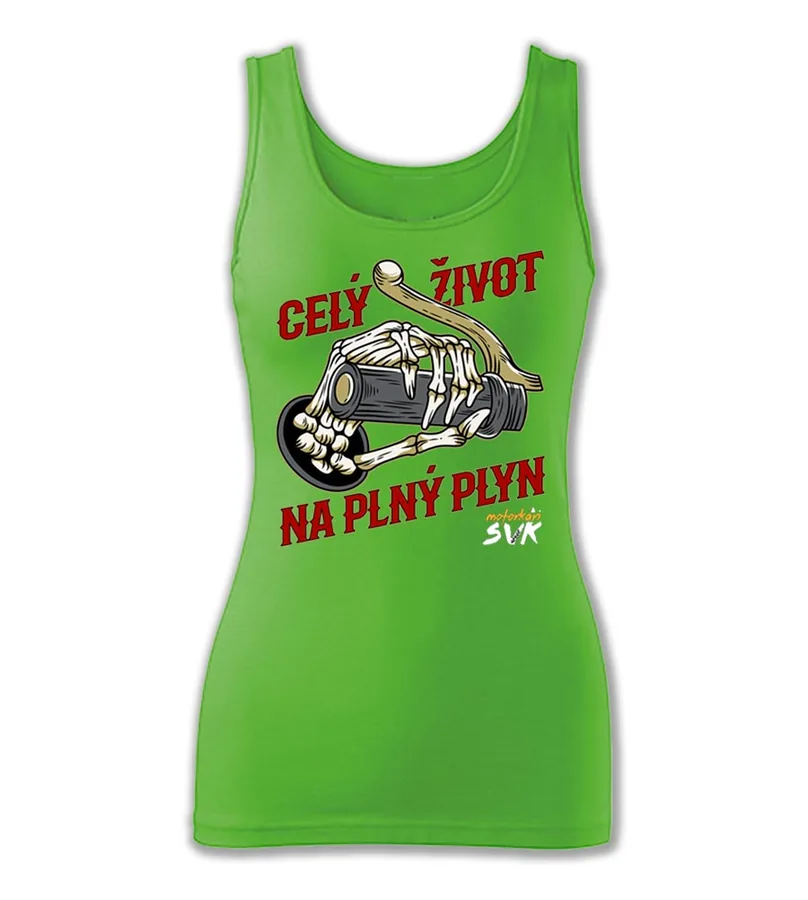 Dámske motorkárske tielko Celý život na plný plyn - Skull