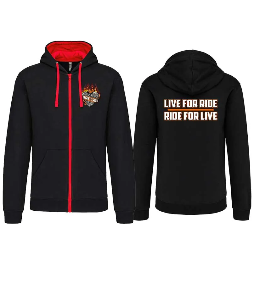 Mikina kapucňa / zips Born to ride