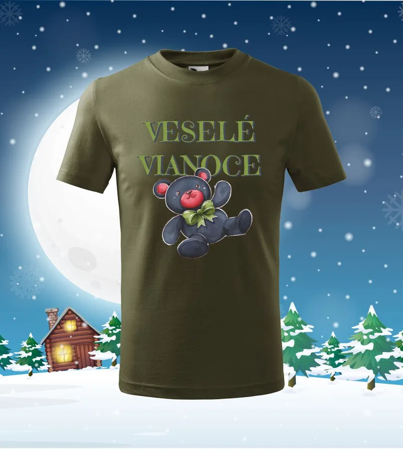 Detské tričko Veselé vianoce bear
