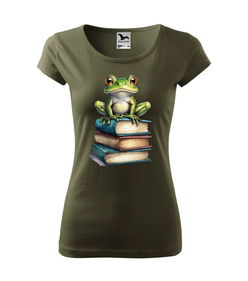Dámske tričko Frog and books