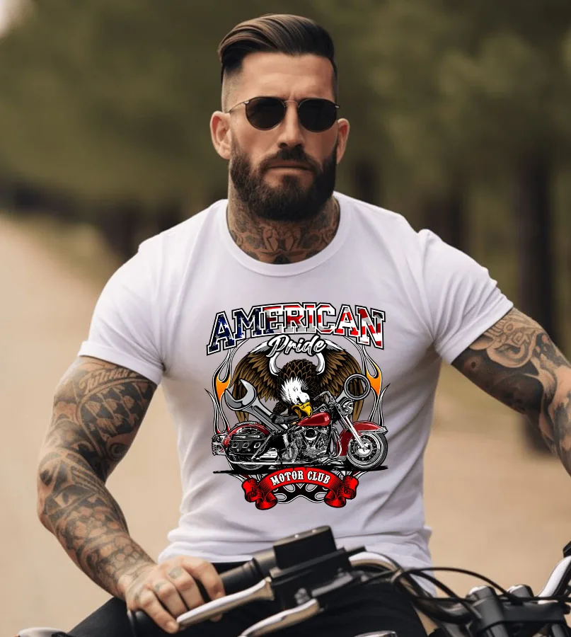 Motorkárske tričko American pride