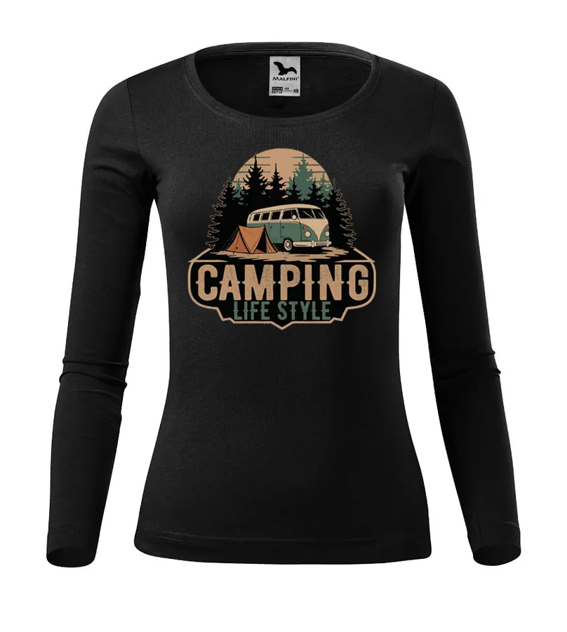 Dámske tričko s dlhým rukávom Camping life style