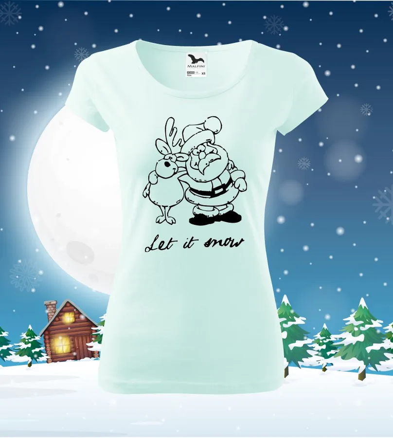 Vianočné tričko sobík a santa