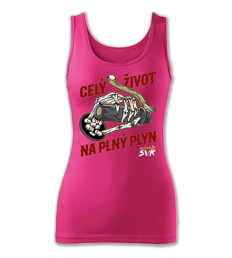 Dámske motorkárske tielko Celý život na plný plyn - Skull