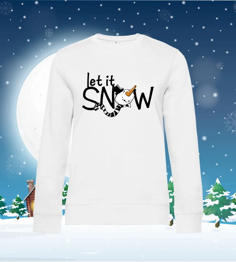 Mikina dámska / pánska bez kapuce Let it snow