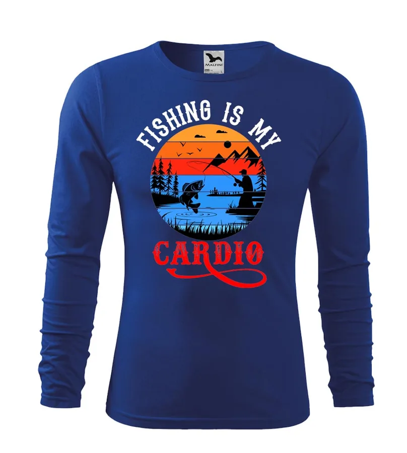 Rybárske tričko s dlhým rukávom Fishing  is my cardio
