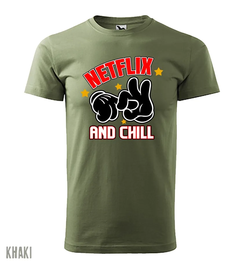 Vtipné tričko Netflix and chill
