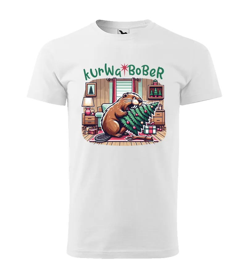 Dámske / pánske vianočné tričko Kurwa bober