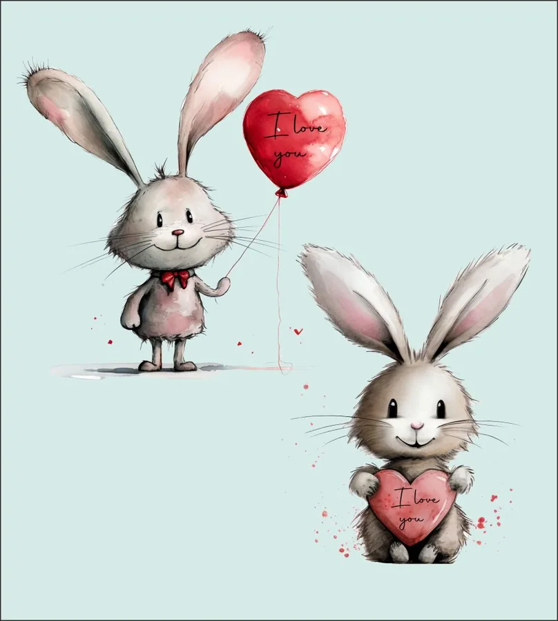 Tričká pre dvoch Love rabbit