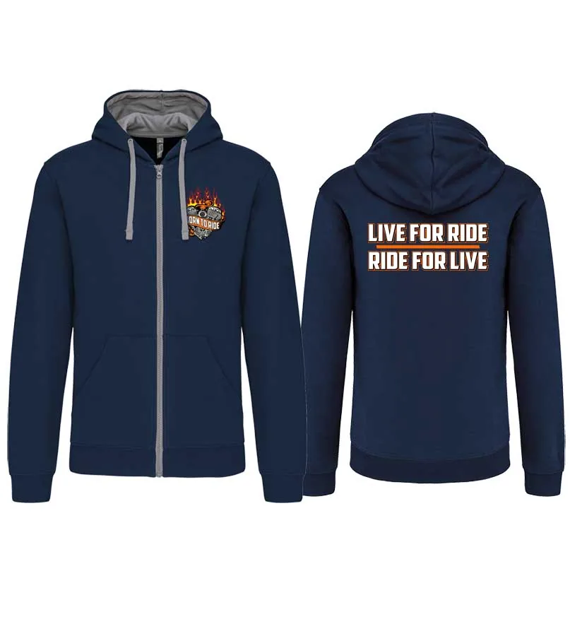 Mikina kapucňa / zips Born to ride