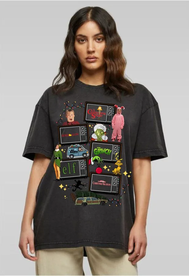 Unisex tričko oversize Christmas movies