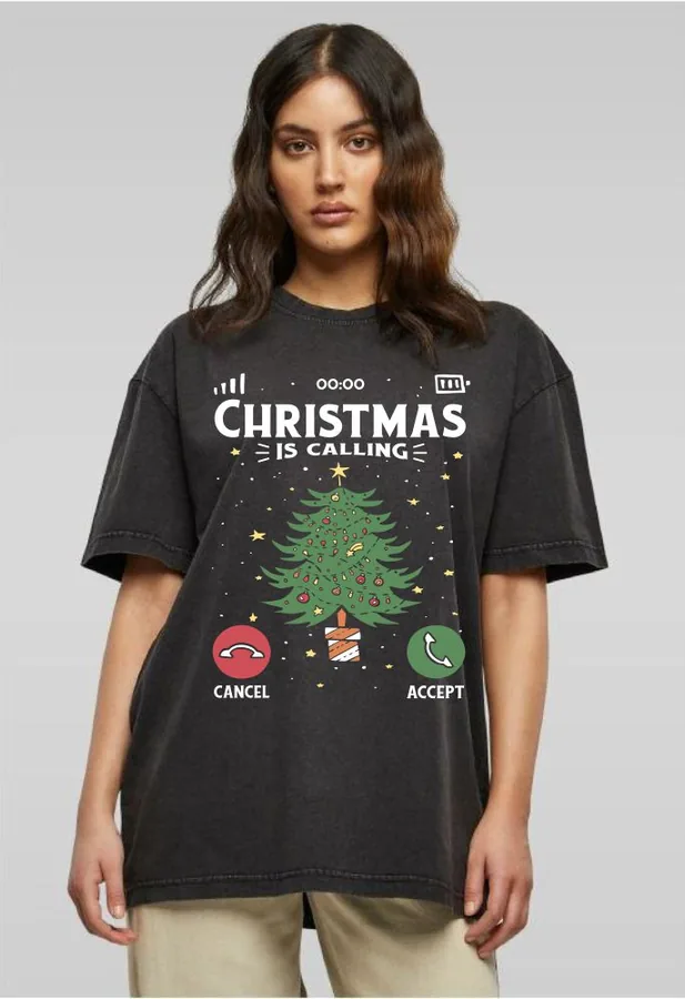 Unisex tričko oversize Christmas is calling