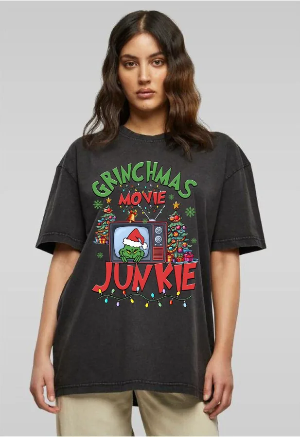 Unisex tričko oversize Grinchmas movie