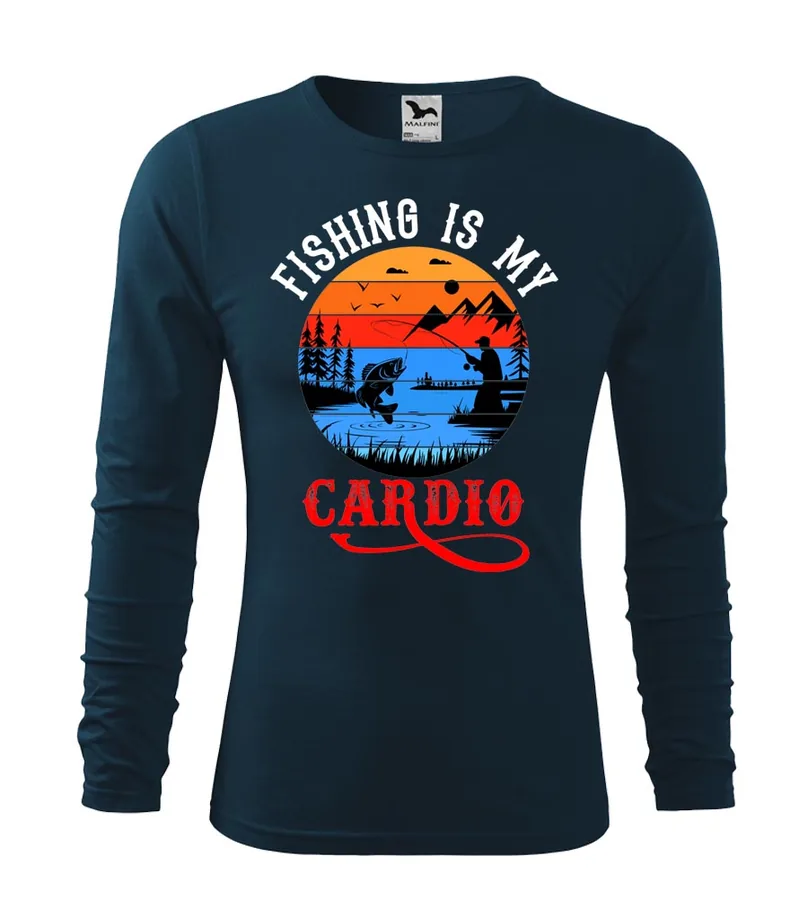 Rybárske tričko s dlhým rukávom Fishing  is my cardio