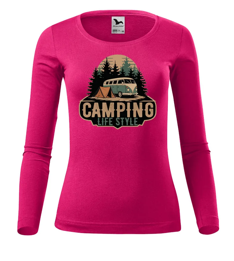 Dámske tričko s dlhým rukávom Camping life style