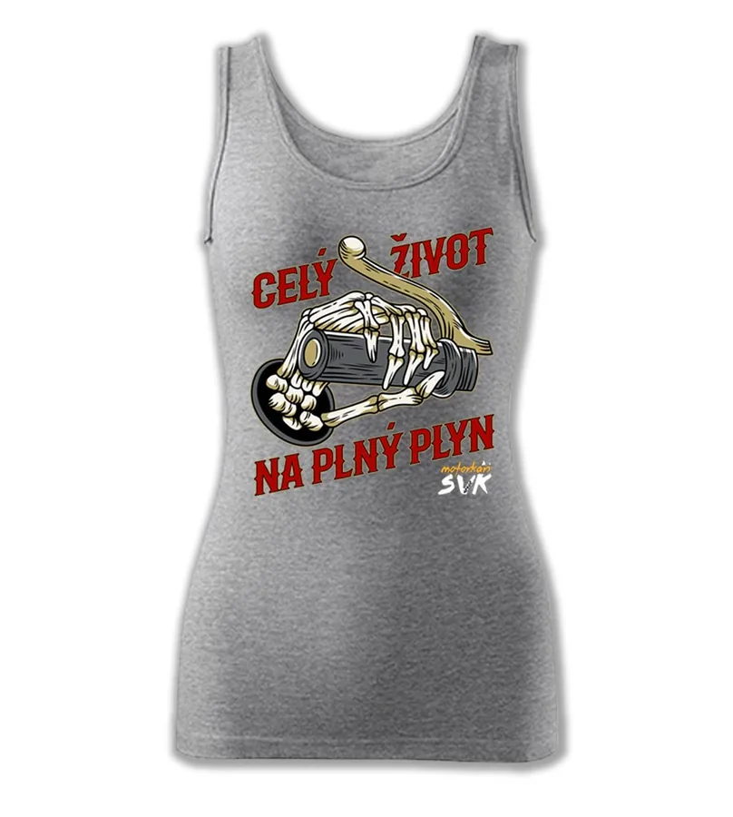 Dámske motorkárske tielko Celý život na plný plyn - Skull