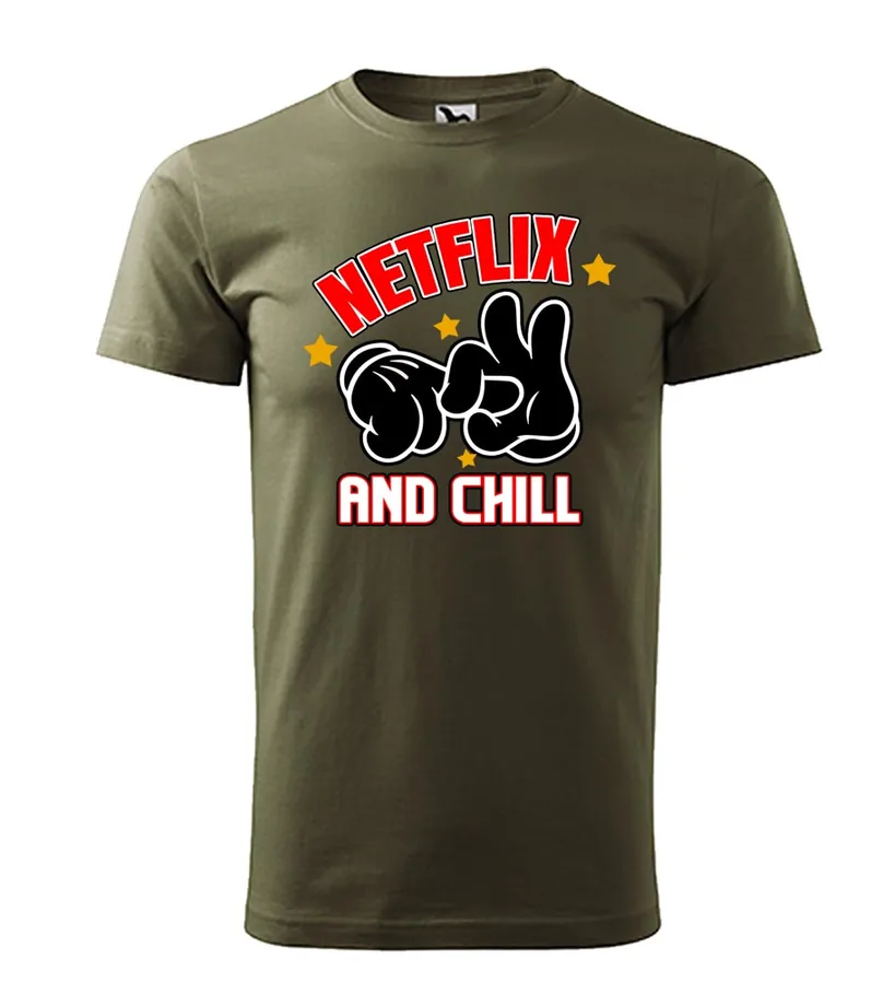 Vtipné tričko Netflix and chill