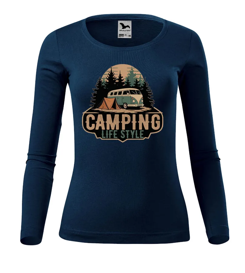 Dámske tričko s dlhým rukávom Camping life style