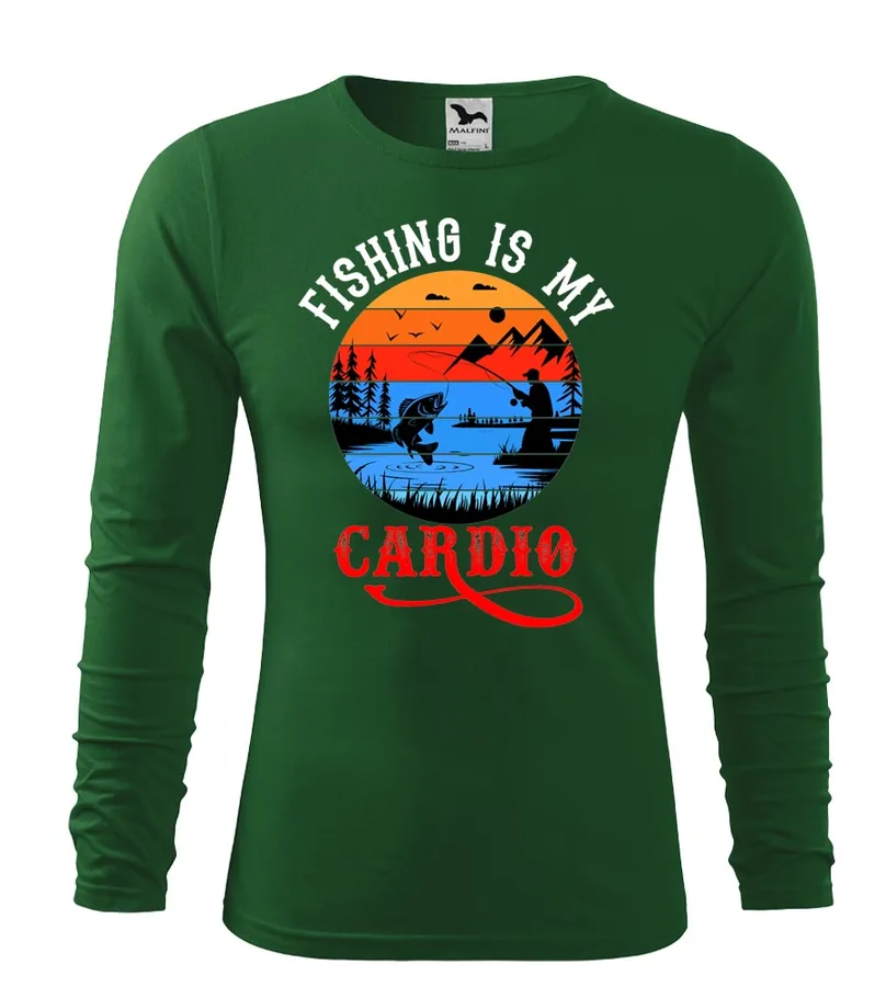 Rybárske tričko s dlhým rukávom Fishing  is my cardio
