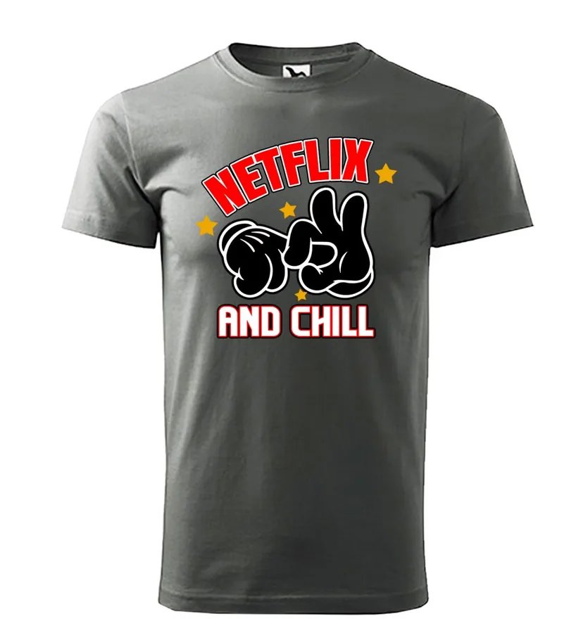Vtipné tričko Netflix and chill