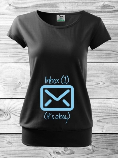 Tehotenské tričko s nápisom Inbox - it´s a boy